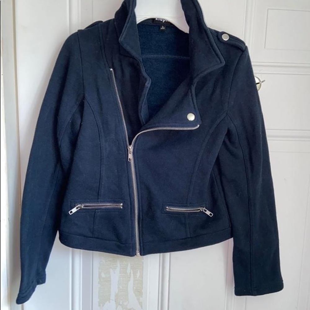 Kidpik Navy Heavy knit zip jacket size 12